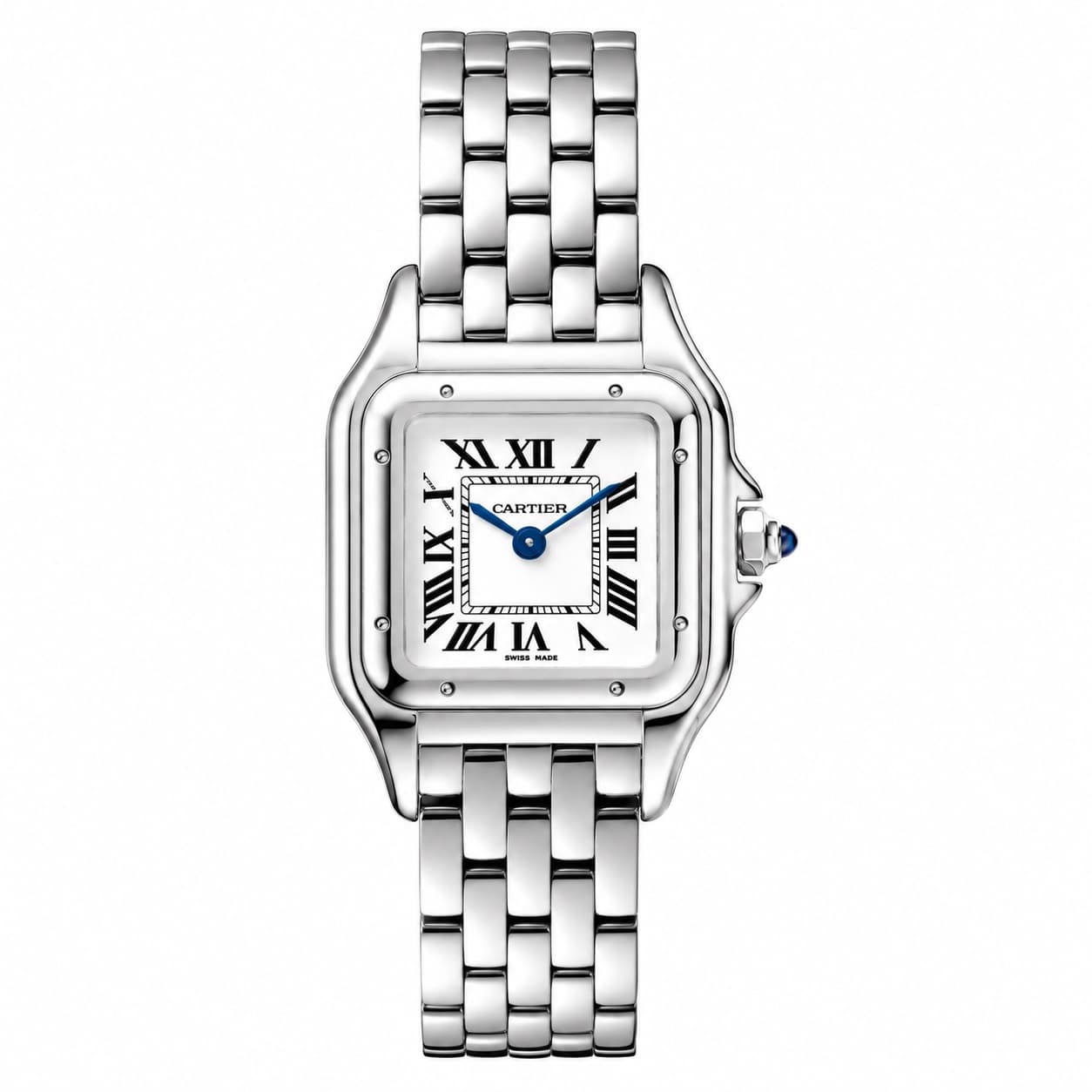 Reloj de dama Cartier Panthère con caja cuadrada en acero
