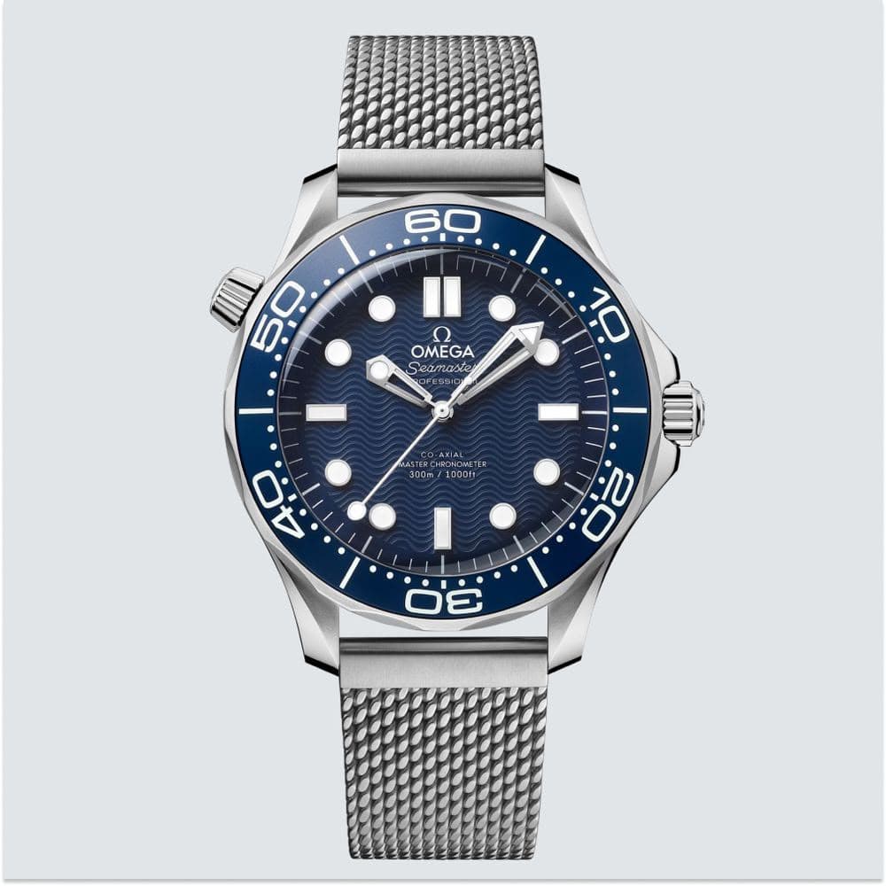 Reloj Omega Seamaster Diver 300M azul con brazalete mesh