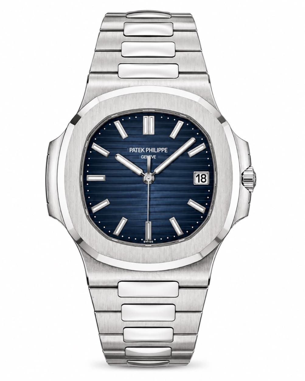 Reloj Patek Philippe Nautilus con esfera azul y brazalete de acero